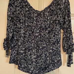 Navy blue off the shoulder top
